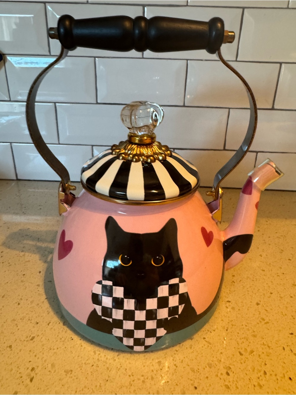 MacKenzie- Childs Cat Love Tea Kettle